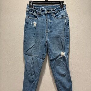 Old Navy Women's High Rise Light Blue Distressed Jeans